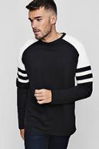 Boohoo Long Sleeve Sports Stripe Contrast T-shirt