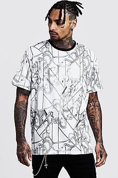 Boohoo Oversized Chain Design T-shirt