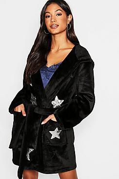 Boohoo Sequin Star Dressing Gown
