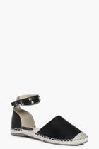 Boohoo Laura Stud Ankle Band Espadrille Black