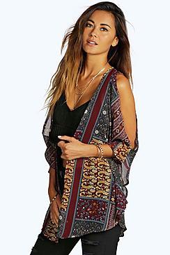 Boohoo Kylie Boho Printed Kimono