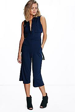 Boohoo Linda Open Back Layer Top Jumpsuit