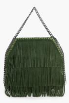 Boohoo Isla Fringe & Chain Cross Body Bag Khaki