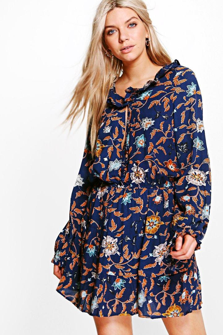 Boohoo Fay Paisley Print Shirt Marine