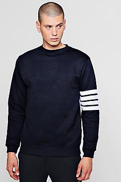 Boohoo Stripe Detail Crew Neck Sweater
