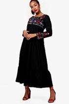 Boohoo Claire Embroidered Midaxi Dress