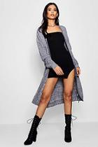 Boohoo Marl Long Edge To Edge Maxi Cardigan