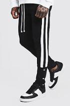 Boohoo Side Panel Skinny Jogger With Popper Detail