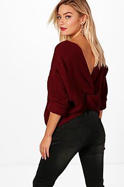Boohoo Leah Crop Twist Jumper