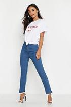 Boohoo Petite High Rise One Button Skinny Jean