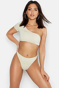 Boohoo One Shoulder High Wasited Bikini