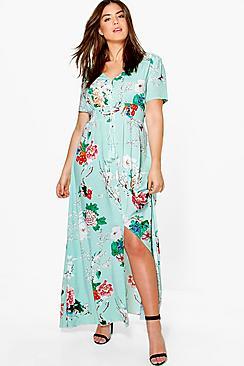 Boohoo Plus Isla Floral Print Maxi Dress