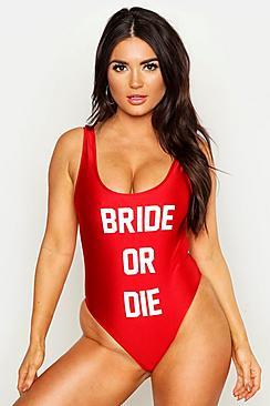 Boohoo Bride Or Die Swimsuit