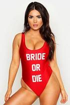 Boohoo Bride Or Die Swimsuit