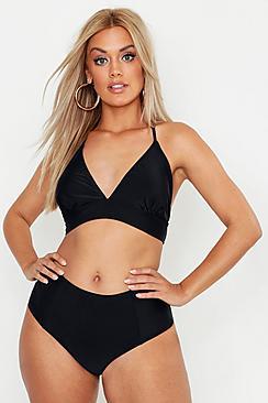 Boohoo Plus High Waist Plunge Bikini
