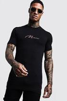 Boohoo Muscle Fit Pink Man Signature T-shirt