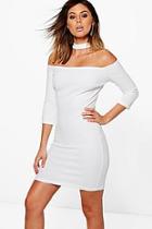 Boohoo Orla Zip Detail Choker Style Bodycon Dress