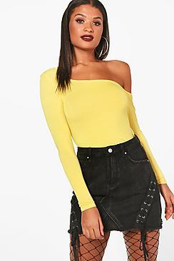 Boohoo Adriana Basic Square Neck Long Sleeve Top