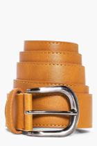 Boohoo Faux Leather Belt With Metal Buckle Tan