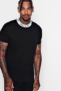 Boohoo Drop Shoulder Knitted Man Collar T-shirt