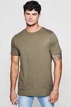 Boohoo Crew Neck T-shirt With Step Hem T-shirt