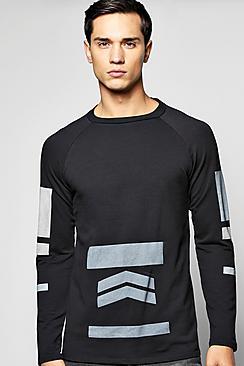 Boohoo Raglan Jumper With Multi Print