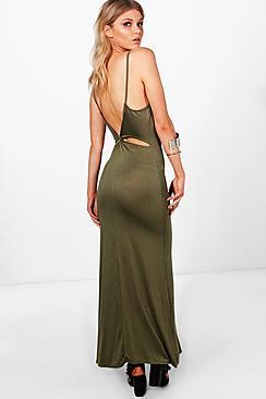 Boohoo Petite Esther Knot Back Maxi Dress