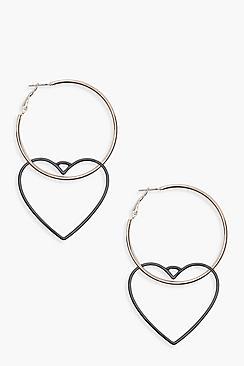 Boohoo Kelly Heart Detail Hoops