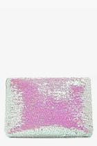 Boohoo Aleena Mermaid Sequin Zip Top Clutch Bag