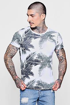 Boohoo Large Leaf Print Pocket T-shirt