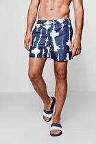 Boohoo Navy Tie Dye Swim Shorts