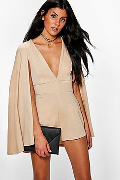 Boohoo Selena Cape Style Playsuit