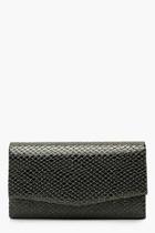 Boohoo Faux Python Snake Structured Clutch