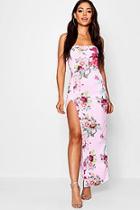 Boohoo Boutique Thigh Split Floral Maxi Dress
