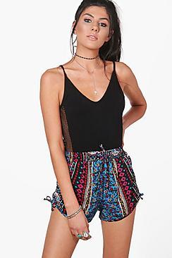 Boohoo Karina Paisley Print Runner Shorts