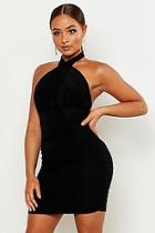 Boohoo Cross Halterneck Mini Dress