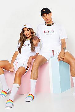 Boohoo Pride Loose Fit T-shirt With Love Embroidery