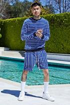 Boohoo French Montana Stripe Sweat & Short Set