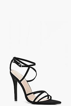 Boohoo Anna Extreme Pointed Toe Wrap Strap Heels