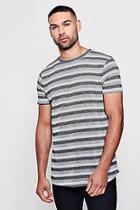 Boohoo Knitted Double Stripe Longline Curved Hem T-shirt