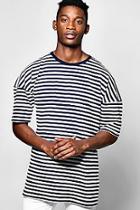 Boohoo Oversized Drop Shoulder Stripe T-shirt