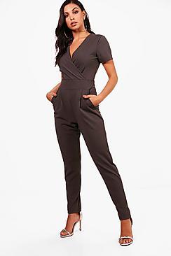 Boohoo Wrap Detail Jumpsuit