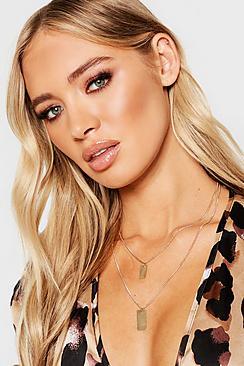 Boohoo Double Bar Simple Layered Necklace
