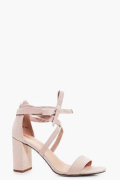 Boohoo Jessica Wrap Strap Block Heels