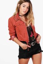 Boohoo Petite Rose Cropped Utility Jacket Cinnamon