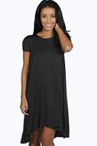 Boohoo Selma Cap Sleeve Jersey Swing Dress