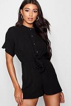 Boohoo Heidi Button Front Kimono Sleeve Playsuit