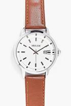 Boohoo Smart & Clean Faced Classic Watch With Tan Straps