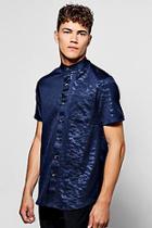 Boohoo Short Sleeve Camo Jacquard Shirt