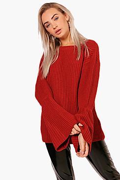 Boohoo Hannah Wide Sleeve Chunky Jumper